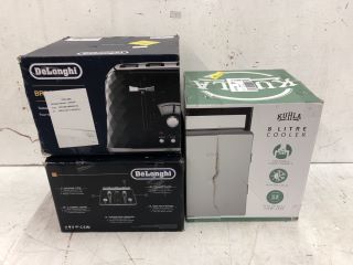 3X ITEMS TO INCLUDE DELONGHI TOASTER IN BLACK RRP-£120