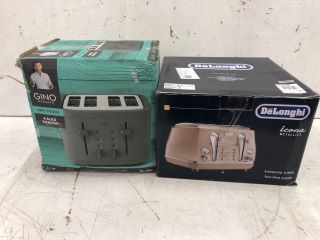 1X GINO TOASTER IN GREY 1X DELONGHI TOASTER IN PINK RRP-£80