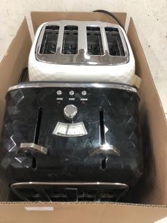 4X TOASTERS TO INCLUDE DELONGHI 4 SLICE IN WHITE RRP-£150