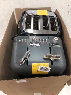 4X TOASTERS TO INCLUDE DELONGHI 4 SLICE IN GREY RRP-£150