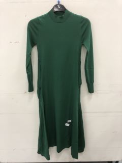MANGO COMMITTED LONG SLEEVE LONG BELTED DRESS IN GREEN SIZE S - RRP £89.99