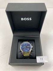 BOSS MEN'S QUARTZ CHRONOGRAPH WATCH WITH SILVER-PLATED STAINLESS STEEL STRAP - 1513478.