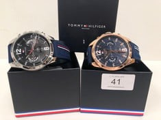 2 X TOMMY HILFIGER WATCHES MODEL TH.320.1.14.2380 AND TH.320.1.34.2381.