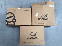 3 X ELECTRIC MASSAGE CUSHION MODELS CONFIER AND SNAILAX - LOCATION 52B.
