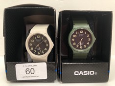 2 X CASIO WATCHES MODEL MQ-24 DIFFERENT COLOURS.
