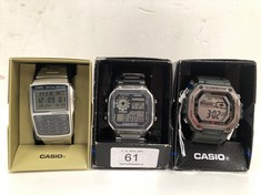3 X CASIO WATCHES VARIOUS MODELS INCLUDING MWD-110H.