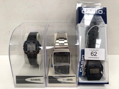 3 X CASIO WATCHES VARIOUS MODELS INCLUDING DBC-32.