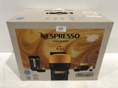 DE'LONGHI NESPRESSO VERTUO POP ENV90.A, AUTOMATIC COFFEE MACHINE, DISPOSABLE CAPSULE COFFEE MACHINE, 4 CUP SIZES, SPIN TECHNOLOGY, 1260W, PACIFIC BLUE - LOCATION 17C.