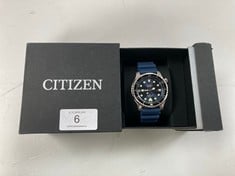 CITIZEN WATCH MODEL WATCH CO.DRIVER'S 8204-R015095 BLUE AND SILVER COLOUR.