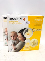 2 X MEDELA SINGLE ELECTRIC BREAST PUMP SWING FLEX, COMPACT DESIGN, WITH PERSONALFIT FLEX FUNNELS AND MEDELA 2-STAGE PUMPING TECHNOLOGY - LOCATION 38C.