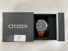 CITIZEN WATCH MODEL B620-S117364 BROWN AND GREEN COLOUR.