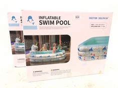 2 X INFLATABLE POOL DOCTOR DOLPHIN +3YEARS 240X165X60CM - LOCATION 52C.
