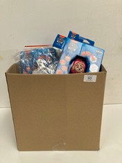 BOX WITH A VARIETY OF WATCHES INCLUDING CHILDREN'S WATCHES.