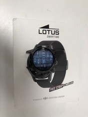 LOTUS 50048 SMARTWACH IN BLACK. (WITH BOX, STRAP AND CHARGER, SCREEN LE DAMAGED (COLOURED STRIPES)) [JPTZ5129]