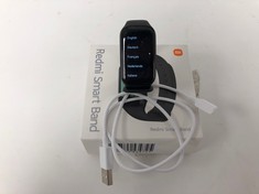 XIAOMI REDMI SMART BAND 2 SMARTWATCH IN BLACK. (WITH BOX AND CHARGER, THE SCREEN IS DETACHED FROM THE BASE, ALSO HAS SMALL SCRATCHES.) [JPTZ5120]