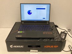AORUS 15P XC 500 GB LAPTOP (ORIGINAL RRP - €1262.15) IN BLACK: MODEL NO RX5LXC (WITH BOX AND CHARGER, ONLY WORKS WHEN PLUGGED INTO MAINS). I7-10870H, 32 GB RAM, , NVIDIA GEFORCE RTX 3070 [JPTZ5064].