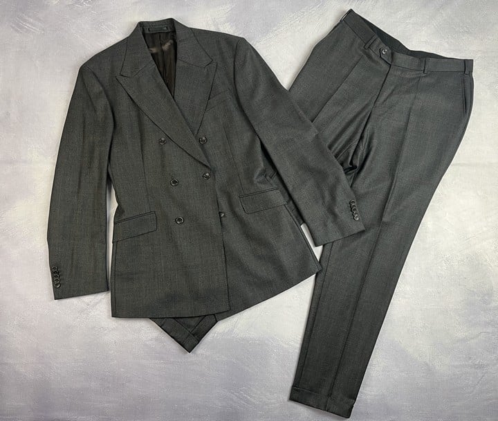 Kabiru Abu Custom Made Wool Suit - Size Unknown Pit to Pit Approximately 21 Inches, Trousers  Approximately 34W (VAT only payable on Buyers Premium)