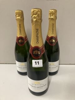 3 X BOTTLES OF CHARLES LECOUVEY CHAMPAGNE (18+ AGE RESTRICTED ITEM I.D REQUIRED)