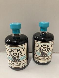 2 X BOTTLES OF LUCKY SOD TOFFEE CARAMEL & SMOOTH VANILLA LIQUEUR WITH IRISH WHISKEY (18+ AGE RESTRICTED ITEM I.D REQUIRED)