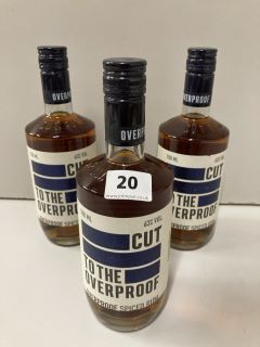 3 X BOTTLES OF CUT TO THE OVERPROOF SPICED RUM (18+ AGE RESTRICTED ITEM I.D REQUIRED)