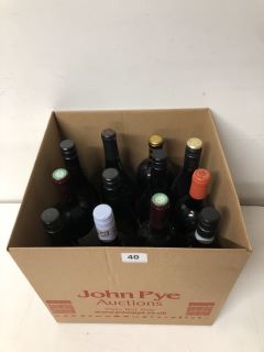 12 X ASSORTED BOTTLES OF WINE INC LAS VELETAS (18+ AGE RESTRICTED ITEM I.D REQUIRED)