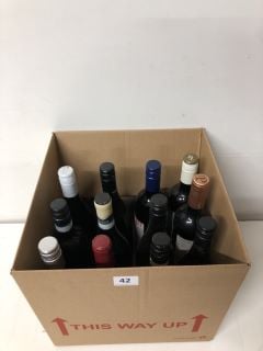 12 X ASSORTED BOTTLES OF WINE INC SMASHBERRY PASO ROBLES (18+ AGE RESTRICTED ITEM I.D REQUIRED)