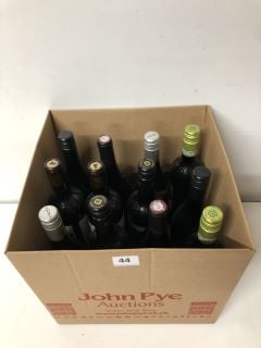 12 X ASSORTED BOTTLES OF WINE INC MIRILO MERLOT (18+ AGE RESTRICTED ITEM I.D REQUIRED)