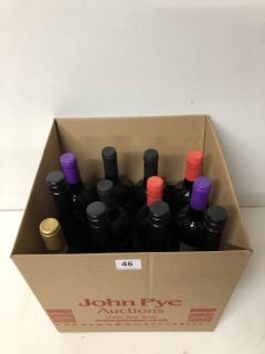 12 X ASSORTED BOTTLES OF WINE INC GIORDANO GIULIA (18+ AGE RESTRICTED ITEM I.D REQUIRED)