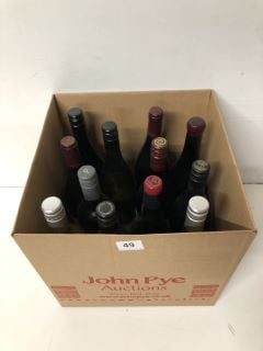 12 X ASSORTED BOTTLES OF WINE INC PIZO GARNACHA (18+ AGE RESTRICTED ITEM I.D REQUIRED)