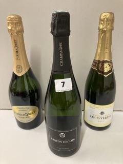 3 X BOTTLES OF CHAMPAGNE INC GASTON DECLOS (18+ AGE RESTRICTED ITEM I.D REQUIRED)