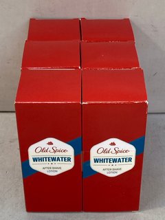 6 X OLD SPICE WHITEWATER AFTER SHAVE LOTION 100 ML: LOCATION - E 5
