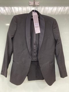 JACKET SLIM FIT TUXEDO JACKET SIZE 36S AND TROUSERS SIZE 32/32: LOCATION - E2