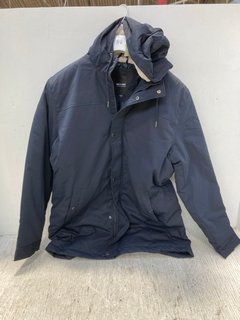 ONLY & SONS PARKA IN NAVY UK SIZE LARGE: LOCATION - E 0