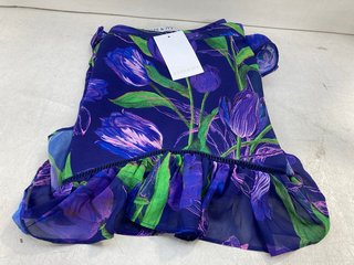 HOPE & IVY THE DREW HIGH WAISTED SKIRT WITH LADDER TRIM IN PURPLE UK SIZE 8: LOCATION - E 0