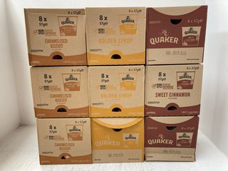 QTY OF ASSORTED QUAKER POTS TO INCLUDE SWEET CINNAMON AND GOLDEN SYRUP BBE: JULY 2024: LOCATION - I1