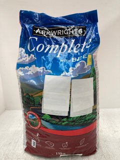 ARKWRIGHTS DOG FOOD WITH BEEF 15 KG: LOCATION - H 1