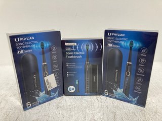 3 X PHYLIAN SONIC ELECTRIC TOOTHBRUSH TO INCLUDE U15 SERIES: LOCATION - H 7