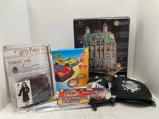 QTY OF ASSORTED TOYS TO INCLUDE SCALE TRICK AND HARRY POTTER HERMIONE ROBE COSTUME: LOCATION - H 9