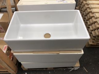 (COLLECTION ONLY) SINGLE BOWL LONDON STYLE KITCHEN SINK 830 X 460 X 260MM - RRP £375: LOCATION - B8