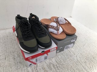 2 X ASSORTED WOMENS FOOTWEAR IN SIZE UK6/8 TO INCLUDE RIEKER HI-TOP TRAINERS BOOTS IN KHAKI: LOCATION - D9
