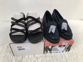 2 X ASSORTED WOMENS FOOTWEAR IN SIZE UK6 TO INCLUDE MODA IN PELLE EMMERSON PORVAIR SHOES IN NAVY: LOCATION - D9