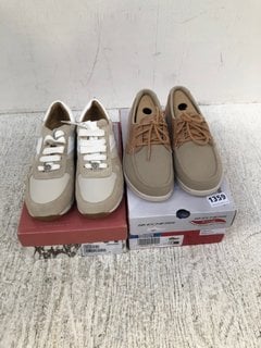 2 X ASSORTED WOMENS FOOTWEAR IN SIZE UK5 TO INCLUDE MODA IN PELLE BRAVE LEATHER TRAINERS IN OFF WHITE: LOCATION - D9