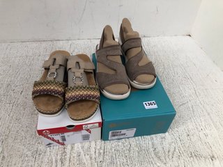 2 X ASSORTED WOMENS FOOTWEAR IN SIZE UK6 TO INCLUDE B-ZEES CLEO SANDALS IN LATTE: LOCATION - D9
