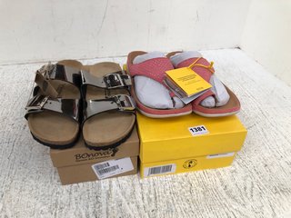 2 X ASSORTED WOMENS FOOTWEAR IN SIZE UK9 TO INCLUDE STRIVE BELIZE SANDALS IN CORAL: LOCATION - D10