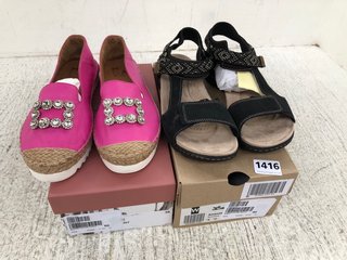 2 X ASSORTED WOMENS FOOTWEAR IN SIZE UK5 TO INCLUDE MODA IN PELLE FAIRMONT LEATHER SHOES IN FUCHSIA: LOCATION - D12