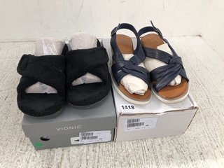 2 X ASSORTED WOMENS FOOTWEAR IN SIZE UK8 TO INCLUDE MODA IN PELLE OLANNA LEATHER SANDALS IN NAVY: LOCATION - D12