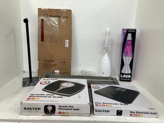 QTY OF ASSORTED HOUSEHOLD ITEMS TO INCLUDE SALTER MAX ELECTRONIC SCALE: LOCATION - WA7