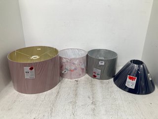 4 X ASSORTED JOHN LEWIS & PARTNERS LAMPSHADES TO INCLUDE POLYESTER 25 CM SHADE IN GREY: LOCATION - WA10