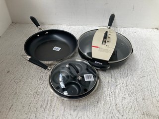 3 X ASSORTED JOHN LEWIS & PARTNERS KITCHEN ITEMS TO INCLUDE 28CM SAUTE PAN: LOCATION - A15