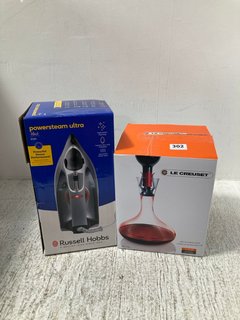 LE CREUSET WINE DECANTING SYSTEM TO INCLUDE RUSSELL HOBBS POWERSTEAM ULTRA IRON: LOCATION - A14